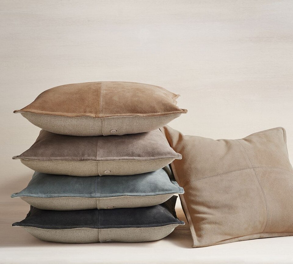 Pieced Suede Cushion Covers Pottery Barn Australia